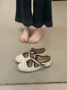 Zapatos Mary Jane Planos de Ballet con Estampado de Leopardo para Mujer 2026 Primavera Nuevos de Caña Baja Redondos con Tira Cruzada Moda Retro Zapatos Individuales