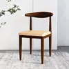 Cadeira de Jantar Cadeira de Dormitório Banqueta para Mesa de Estudo Casa Imitação Madeira Maciça Cadeira com Encosto em Chifre Cadeira Simples Moderna para Mesa de Jantar