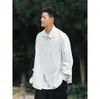 Roupa de Trabalho Estilo Japonês Cityboy Simples Camisa de Trabalho em Camadas Masculina Verão Nova Solta Casual Cor Sólida Manga Longa Jaqueta