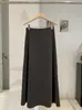 Saia midi evasê estilo minimalista coreano KEKEZOON para mulheres, cor sólida, cintura alta, emagrecedora, saia versátil 8709