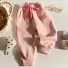 Calça Esportiva de Outono e Inverno para Meninos e Meninas, Calça Moletom Estampada Color Block para Crianças Pequenas e Médias, Calça Casual Infantil, Usável ao Ar Livre