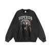 Estilo americano High Street Golden Leopard Impresso Heavy Dressed Crewneck Sweater Hiphop masculino e feminino Trendy Loose Long-sleeved Hoodie