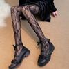 Medias de Encaje con Flores y Hiedra para Primavera y Verano, Ropa Exterior Popular en Internet, Medias de Red Sexys, Medias Negras Finas de Seda, Medias para Embellecer las Piernas, Medias Base para Mujeres