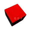 Caja de Joyería de Terciopelo Flocado, Caja de Empaque Roja de Terciopelo Cortada, Caja de Pulsera con Borla de Lino, Caja para Anillos y Pulseras