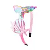 Diadema de Sirena con Lentejuelas para Niños Dibujos Animados Dulce Linda Pinza para el Cabello del Océano Joyería Accesorio para el Cabello de Cola de Pez Versátil Diadema