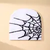 Chapéu de Tricô Jacquard com Teia de Aranha Moda Coreana Outono e Inverno À Prova de Frio Chapéu de Lã Quente Versátil Estilo Ins Chapéu para Frio Venda por Atacado