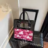 Bolsa Pequena Transparente Estilo Coreano de PVC com Coração de Planta, Bolsa Impermeável para Cosméticos, Bolsa de Higiene Pessoal, Bolsa Pequena, Bolsa de Mão para Mulheres