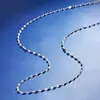 Colar folheado a platina PT950 para homens e mulheres, corrente versátil de clavícula tipo azulejo sem pingente, corrente lisa tipo lantejoula brilhante atacado