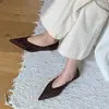 Sapatos de Bico Fino e Boca Rasa Únicos para Mulheres, Novos Estilos de Mocassins Outono 2026, Sapatos Rasos Pretos, Sapatos Femininos Slip-On