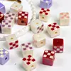 Dingyi Cubos Cuadrados Coloridos Luna Fría Cuentas Acrílicas de Color Sólido Galvanizadas Cuentas Sueltas Accesorios para Cadena de Teléfono Hechos a Mano para DIY