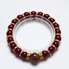 [Tejido de Sueños Rojo Dorado] Pulsera de Cristal Rojo Natural con Pegamento Rojo para Mujer La Más Fácil de Combinar Pulsera de Ágata Roja Sangre de Paloma de Cristal Lote