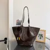 Bolso de mano retro de cuero encerado para mujer, nueva colección otoño 2026, bolso tote moderno y sofisticado, gran capacidad, adecuado para ir al trabajo, bolso de hombro