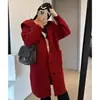 Cárdigan de punto suave y cómodo para mujer, de talla grande y corte relajado, perfecto para otoño e invierno, un suéter abrigo de longitud media y corte holgado y grueso.