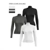 Ropa de Mujer de Comercio Exterior Europeo y Americano, Camiseta Básica de Cuello Alto Ajustada Transfronteriza, Elegante Ropa de Primavera, Se Puede Usar como Capa Exterior, Top de Manga Larga