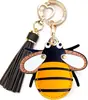 Chaveiro de Couro Fofo, Estojo para Cartão de Acesso, Acessório de Chaveiro Fashion, Pingente Multifuncional