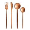 Vajilla de acero inoxidable 304 portuguesa gruesa transfronteriza adecuada para comida occidental, cuchillo, tenedor, cuchara, cuchara de postre, tenedor de postre, cuchillo para carne