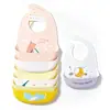 Babador de silicone infantil, babador de silicone impermeável para alimentação, babador de bebê ultra macio e portátil, babador de silicone anti-sujeira