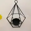 Portavelas de Diamante Forma Geométrica Romántico Alambre de Hierro Material Metálico Gancho Accesorio Decoración Venta al por Mayor Decoración de Hierro Forjado