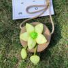 Verão handmade tecido de palha saco pequeno atacado saco nude crianças mini flor bonito crianças saco de palha saco mensageiro