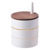 Caixa de joias Tampa de madeira de mesa Colar Anel Abotoaduras Caixa de armazenamento Pulseira multicamadas à prova de poeira Caixa de armazenamento Caixa de armazenamento