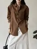 Camisa de Algodão Puro Solta de Manga Longa Beishan Tongshu para Mulheres, Outono Estilo Coreano Versátil Casaco Casual 3196