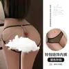 Lingerie Sexy Manyan com Corrente e Sino, Abertura na Virilha, Revelando os Glúteos, Renda Sexy Transparente, Roupa Íntima Erótica Sem Tirar 8344