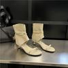 Sandalias Abiertas de Moda Fina ~ Botines de Verano para Mujer Estilo Coreano Puntiagudos con Tacón Fino y Sentido del Diseño de Nicho