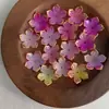 Acrílico 23mm Duas Cores Estampado a Ouro Flor de Cinco Pétalas DIY Artesanal Gradiente Pétala de Flor de Cerejeira Grampo de Cabelo Acessório de Cabelo Acessórios de Contas Soltas