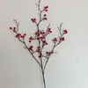 Enfeites de Flores Decorativas de Ano Novo, Enfeites de Flores de Frutas da Fortuna, Flores Artificiais, Frutas Vermelhas de Azevinho, Arranjo de Flores de Mesa para Sala de Estar, Flor Artificial de Véspera de Ano Novo