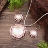 Aretes de Pastel Redondo de Esmalte de Tres Capas de Venta Caliente Transfronteriza, Set de Colgante Largo para Mujer, Collar Redondo Exagerado de Alta Gama