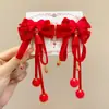 Acessórios de Cabelo Tradicionais de Ano Novo para Meninas, Presilhas de Cabelo com Laço Estilo Chinês Hanfu, Grampos de Cabelo Ano do Bode para Bebês Venda por Atacado