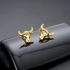 Pinzas Magnéticas para Oreja con Cabeza de Toro del Zodíaco para Hombres, Pendientes Animales de Moda Retro Tendencia, Joyería Versátil de Gama Alta al por Mayor