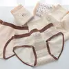 Ropa interior para niñas con estampado de oso suave y lindo, estilo nuevo, algodón clase A para mujer, 10A, antibacteriana, entrepierna extendida, pantalón triangular para estudiante