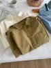 Camisa de Algodón Puro Retro Japonés con Bolsillo y Solapa para Mujer, Sensación Holgada, Chaqueta Camisa Retro Oversize 2026 Otoño