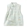 Novo Top Sem Manga Respirável Versátil Bordado Jacquard de Seda Estilo Nacional Chinês M9147