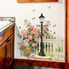 Lámpara de Calle para Jardín Estilo Europeo Simulado Fun-C190 Flor Entrada Sala de Estar Decoración Embellecimiento del Hogar Pegatina de Pared Autoadhesiva