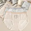 Ropa interior de algodón para niñas con estampado de dibujos animados RC Transpirable 10A Antibacteriana Entrepierna Extendida Estilo Escolar Ropa interior para niñas