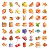 50 Peças de Adesivos para Diário de Aquarela, Comida, Animais, Frutas, Adesivos Decorativos Fofos, Adesivos Criativos DIY, Atacado Transfronteiriço