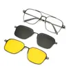 Gafas de Sol Polarizadas, Set Magnético de Succión Anti-UV, Moda para Transmisión en Vivo, Gafas de Sol de Moda Europeas y Americanas, Montura de Gafas 7009
