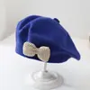 Chapéu de Bebê 6-36 Meses Boina Infantil para Crianças Bebê Menina Outono e Inverno Estilo Coreano Chapéu de Pintor de Lã Tricotado Chapéu da Moda