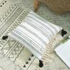 Asahi Lona de Algodón Nueva Estampada Borlas Bohemia Marruecos Funda de Cojín Estilo Étnico Funda de Cojín Larga