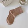 Meias de Algodão para Mulheres, Absorventes de Suor para o Verão, Resistentes a Odores, Respiráveis, Finas, Comprimento Médio da Panturrilha, Adequadas para Primavera, Outono e Verão