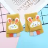 Guantes para niños otoño e invierno cálidos de medio dedo con tapa de dibujos animados lindos de punto con dedos descubiertos para bebé con forro polar engrosado para niños y niñas