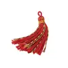 1 Pulsera Trenzada con Borla de Xizang de Hilo de Algodón Enrollado a Mano, Accesorios Hechos a Mano DIY, Cuerda para la Mano, Cadena para Teléfono Móvil, Lanyard Decoración