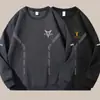 Moletom pesado de 300g com gola redonda, novo produto de outono, corte solto, espessado, gola alta, pulôver de manga longa, camisa básica casual e versátil
