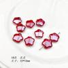 [Vermelho] Bonito Cerâmica Redonda Frisado Pato Amor Flor Pequeno Quadrado Frisado diy Handmade Colar Pulseira Acessórios