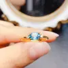 Anillo Popular de Topacio Natural al por Mayor de Fábrica Plata S925 Incrustado Piedra Principal 5*7 Joyería de Lujo Venta Directa de Fábrica