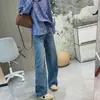 Impresionantes jeans de estilo parisino de tiro alto, adelgazantes, sin elasticidad, de corte estrecho, pierna recta, pierna ancha para mujer, perfectos para otoño, con un diseño retro