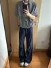 Jeans Anchos Arrugados de Pierna Recta para Hombre de Nueva Colección Primavera/Otoño 2026 Cintura Elástica Trasera Pantalones Largos