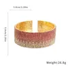 Pulsera Elástica Abierta Redonda Degradada Multicapa Incrustada con Diamantes, Personalizada, Pulsera Exquisita y de Moda, Joyería de Lujo Ligero y de Alta Gama para Mujeres
